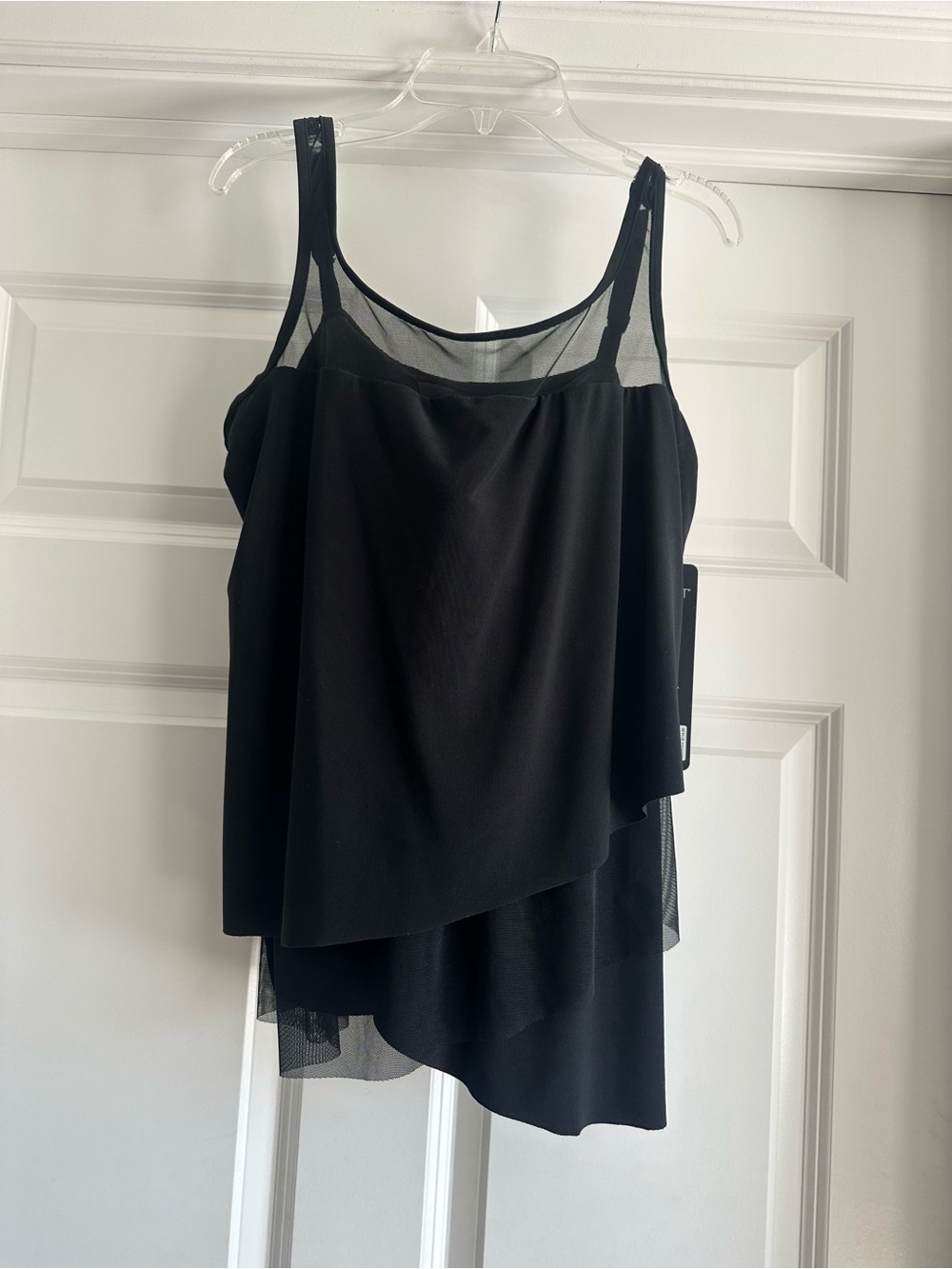 Miraclesuit mirage tankini swim top black size 14 nwt